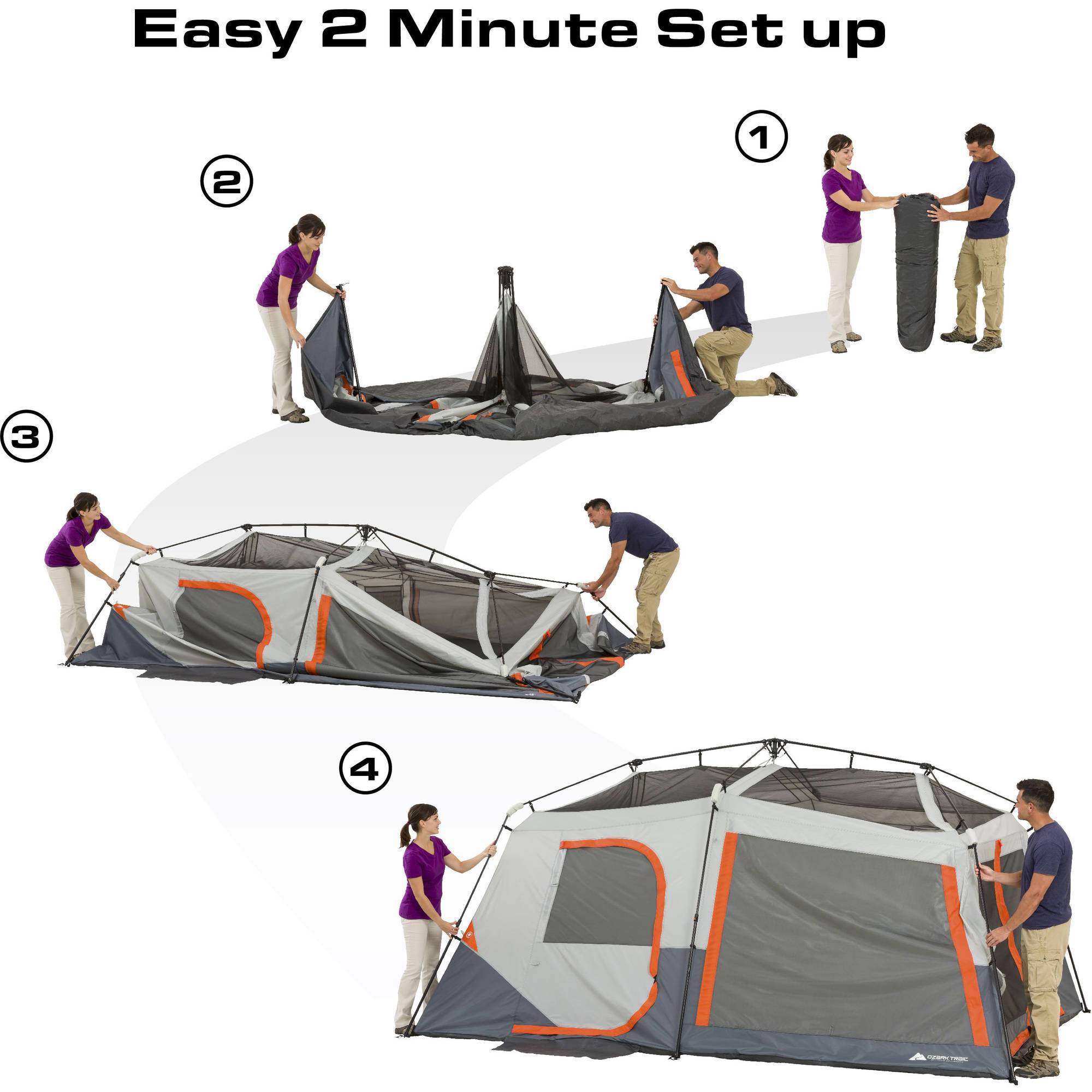 10-Person Instant Lighted Cabin Tent