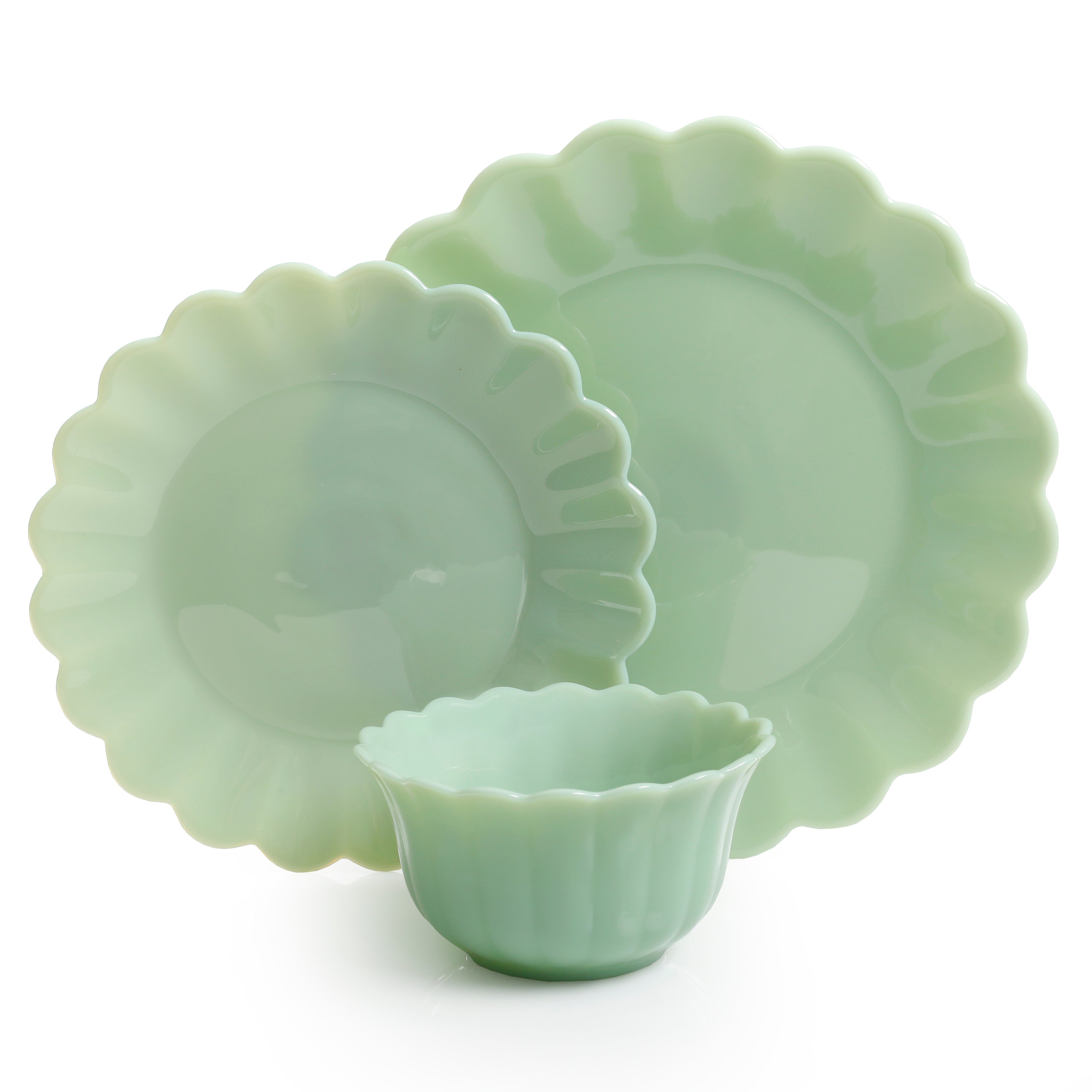 Timeless Beauty 3-Piece Dinnerware Set, Jade